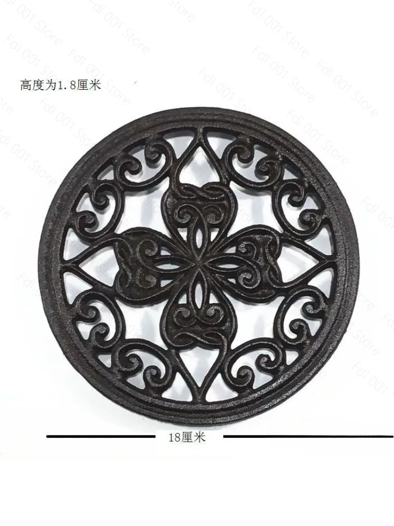 Classical round pot mat, cast iron wrought iron anti-scalding pad, heat insulation pad, restaurant kitchen table decoration