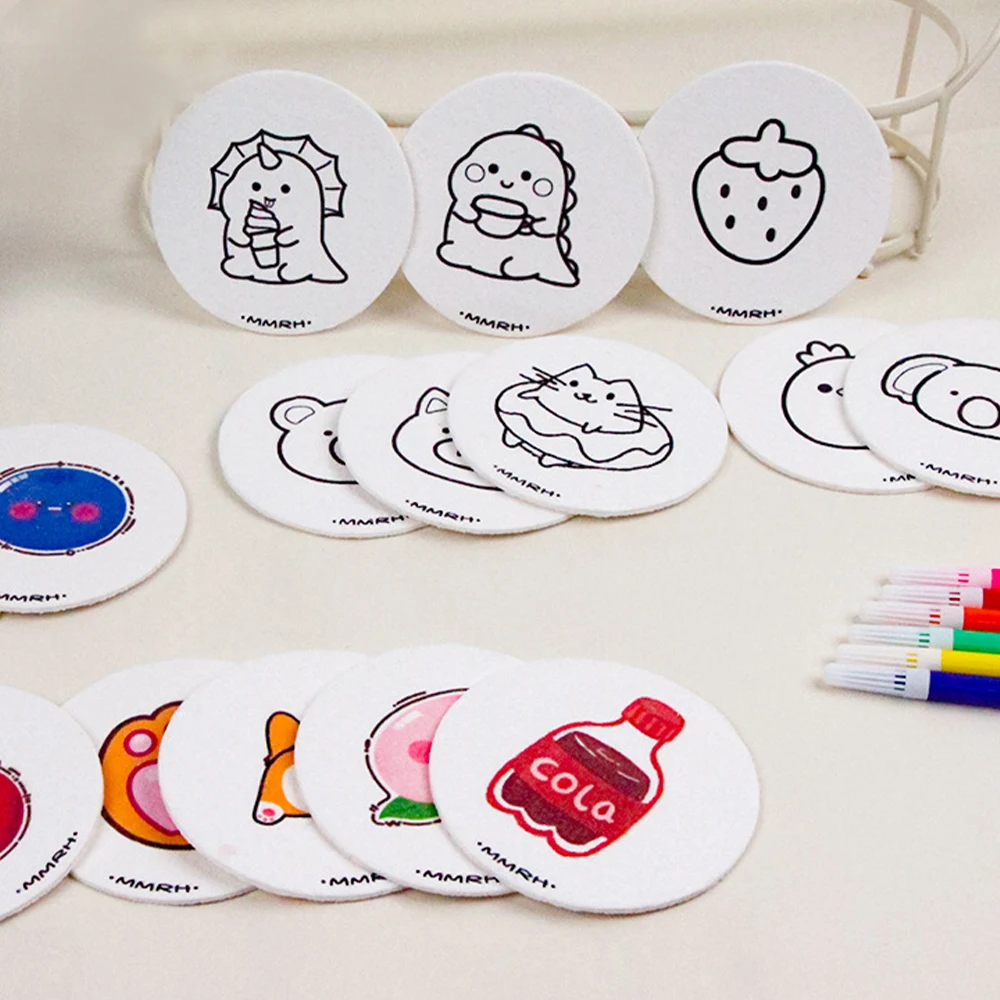 10 قطعة نسيج رغوة اللوحة الجديدة اليدوية DIY قرصة اللعب اللوحة للأطفال علامة القلم المائية ثلاثية الأبعاد اللوحة لب الخشب ورقة