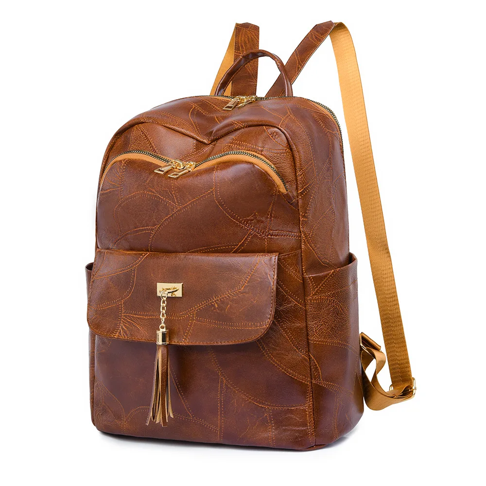 

Backpack women's fringed decorative large-capacity bag 2025 new European and American retro travel commuter bag women's backpack