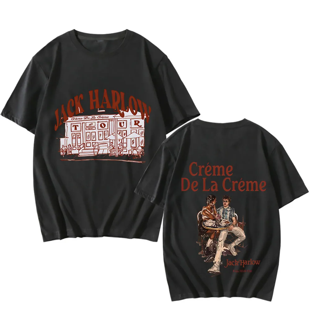 Jack Harlow Creme De La Creme Tour 2024 No Place Like Home Y2K T-Shirt Summer 100% Cotton Short Sleeve Vintage Shirts Streetwear