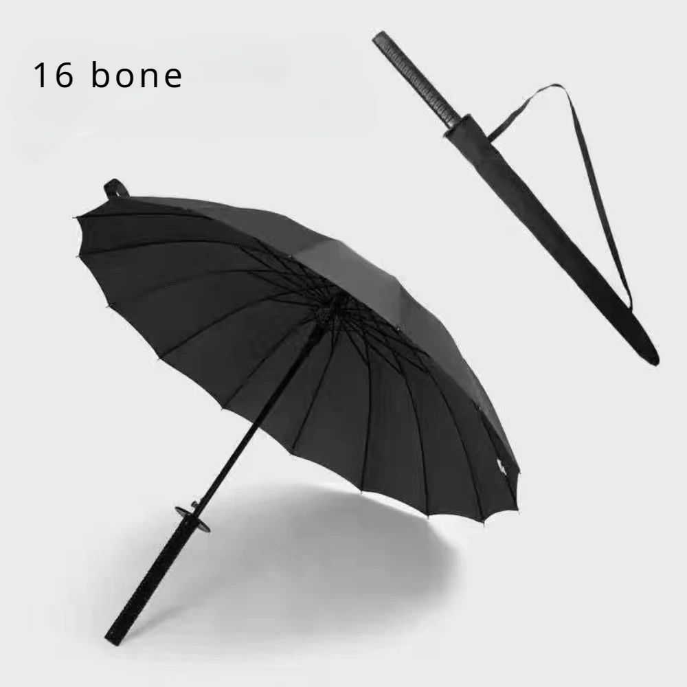 New Katana Umbrella Japanese Black Removable Handle Automatic Long Handle Rainproof Samurai Sword Rain Gear