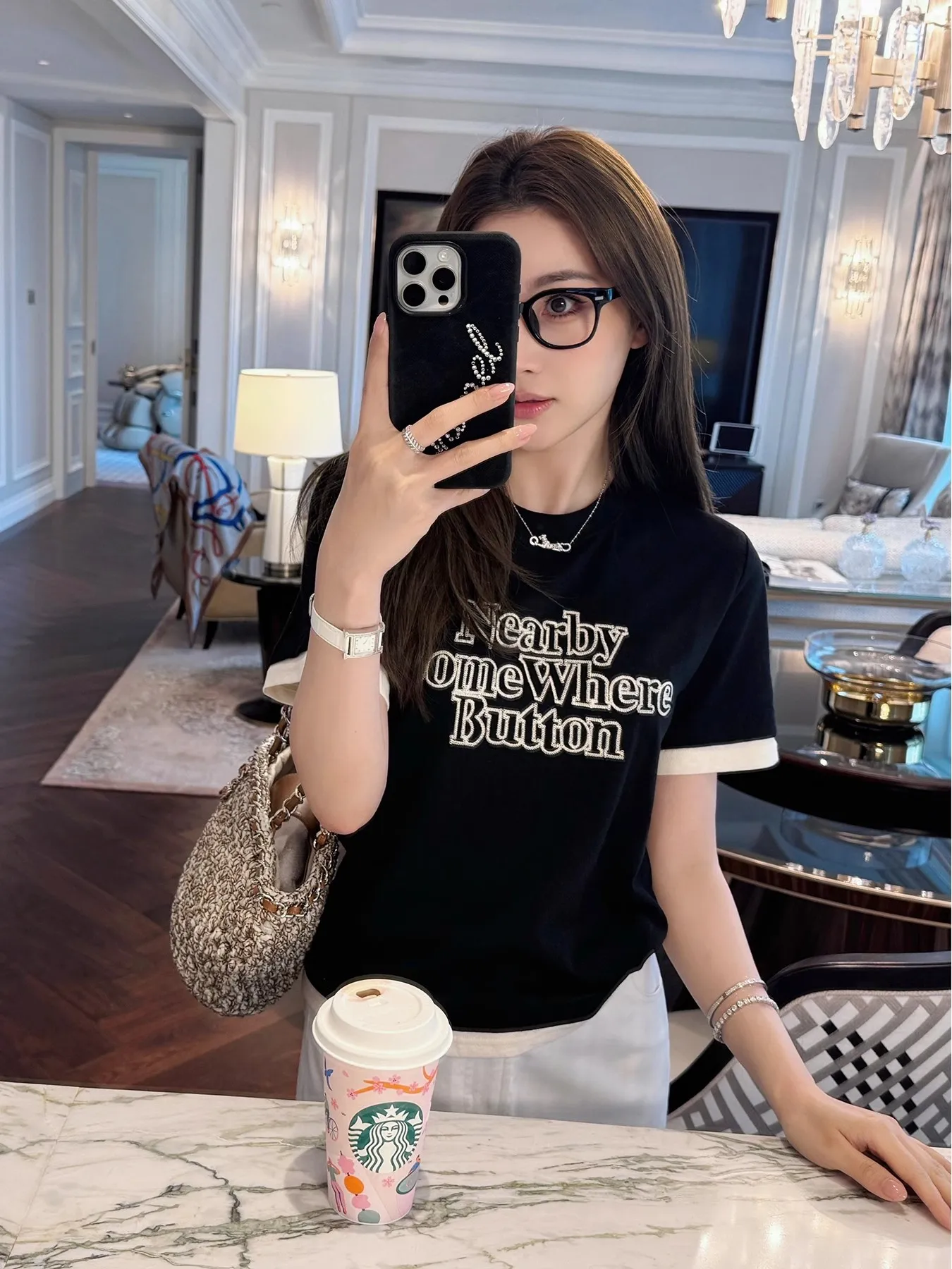 

RUBBIT Chic, новинка весенне-летнего сезона, женская свободная модная футболка с вышитыми буквами и короткими рукавами, топ с круглым вырезом