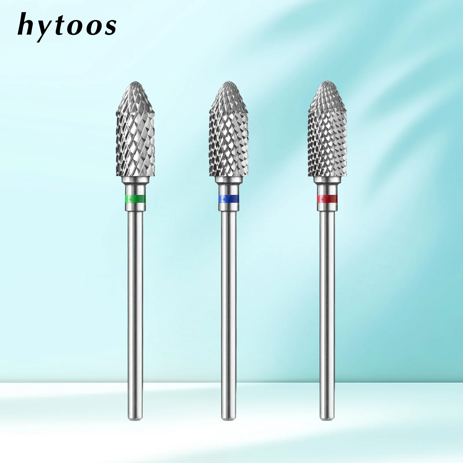 Punte per fresa per unghie HYTOOS Bullet Carbide Pro a forma di barilotto e cono, strumento per la rimozione di punte in acrilico e gel, accessori per manicure per fresa elettrica