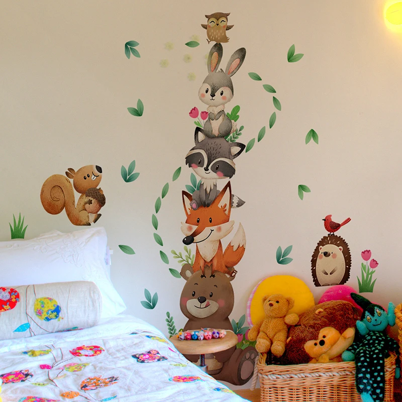 Cartoon Animals Stacking Wall  - огляд і ціна Baby Nursery Green