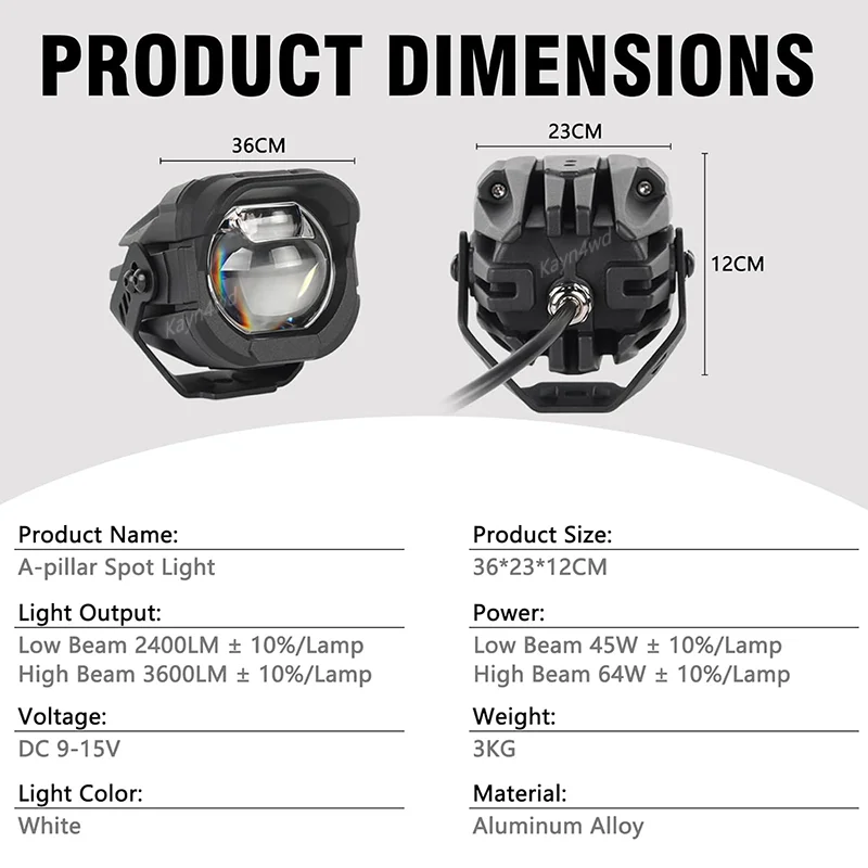الطرق الوعرة 4x4 الملحقات الخارجية الألومنيوم OMU سلسلة عالية منخفضة شعاع للتحويل A-عمود الأضواء لشاحنات دراجة نارية جيب ATV #2