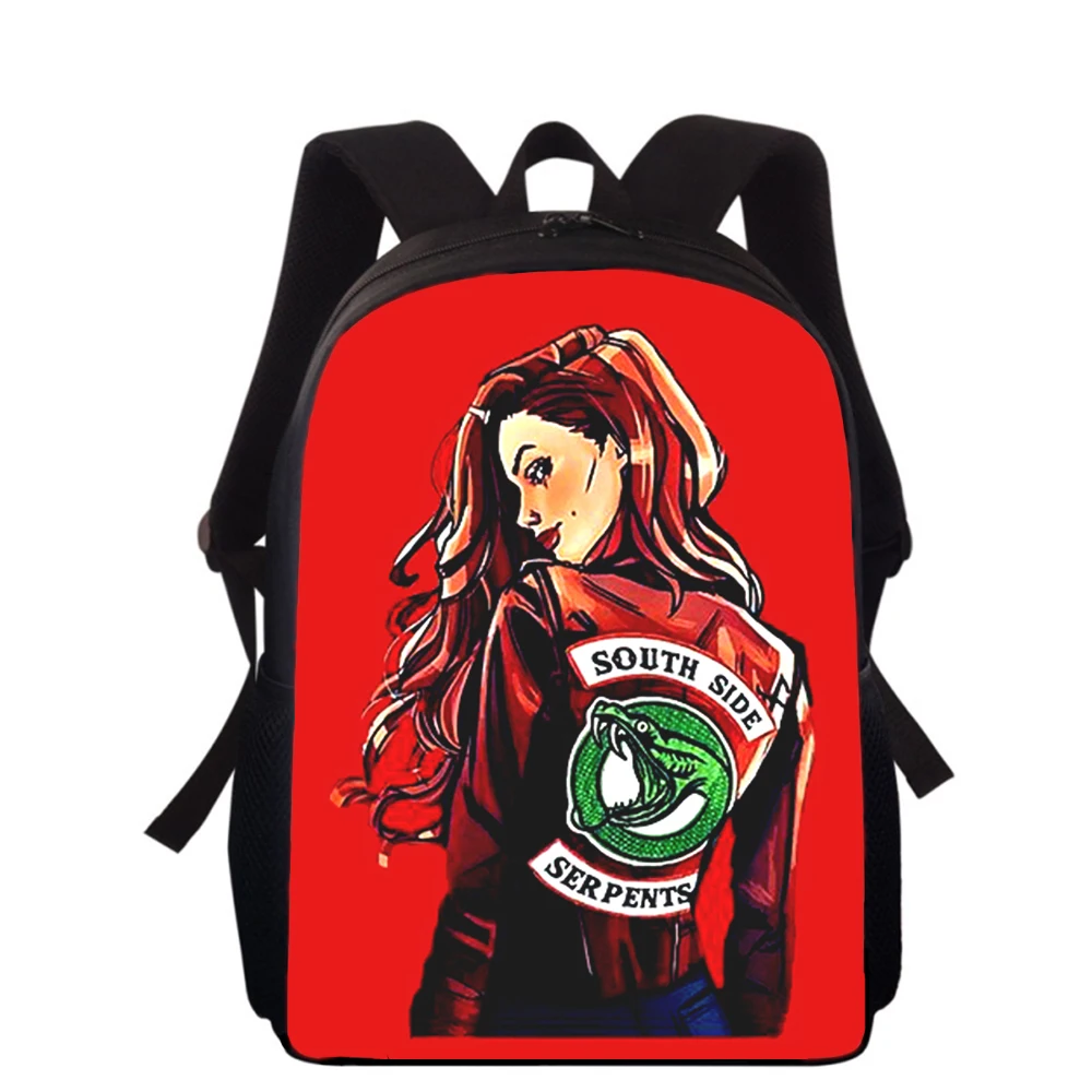 Mochila con estampado 3D de TV Riverdale para niños y niñas, morral escolar de 16 pulgadas, para libros y escuela primaria