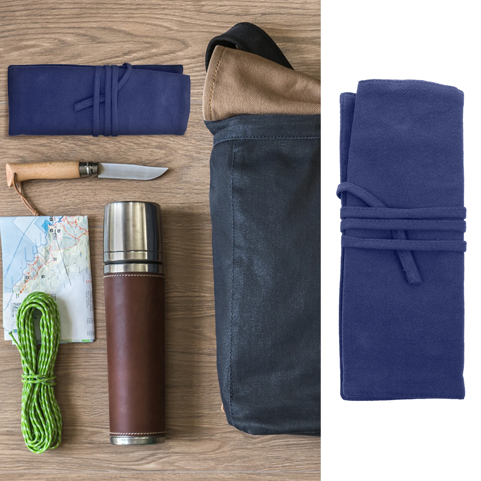 

Knife Storage Bag Cutlery Case Portable Dirt proof Travel Simple Silverware Lightweight Fabric Scissor Camping Carrier Storage