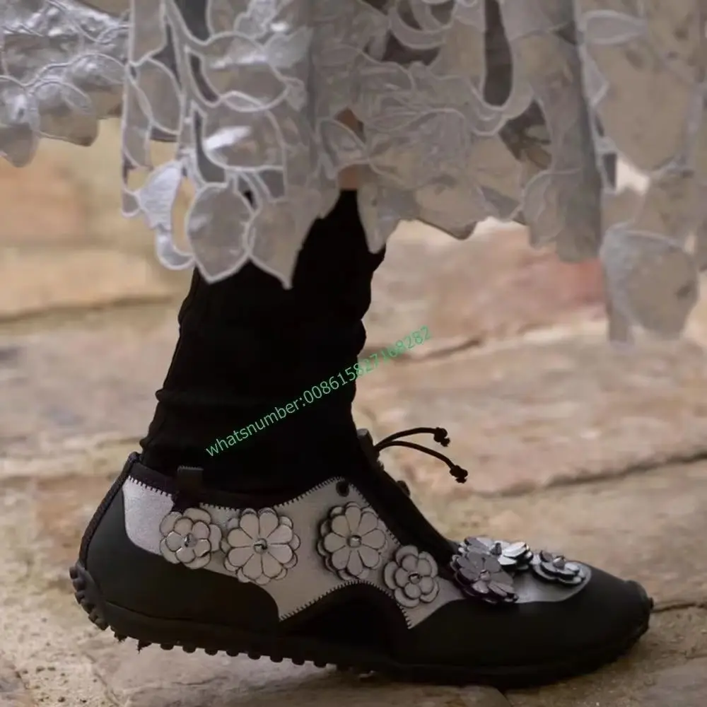 

Новейшие туфли-лодочки с цветочным принтом для отдыха, женские туфли-лодочки на плоском каблуке с круглым носком, вечерние повседневные туфли 2024, весенне-осенняя мода для отдыха