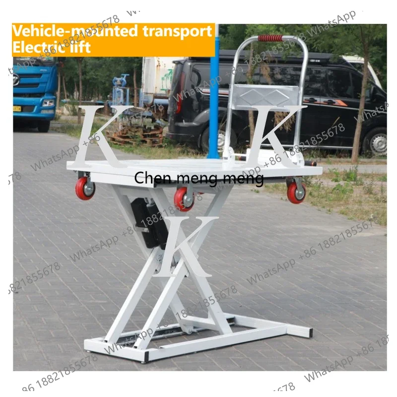 z189 Electric Hydraulic Lift Table Trolley Small Mobile Platform Truck with remote control