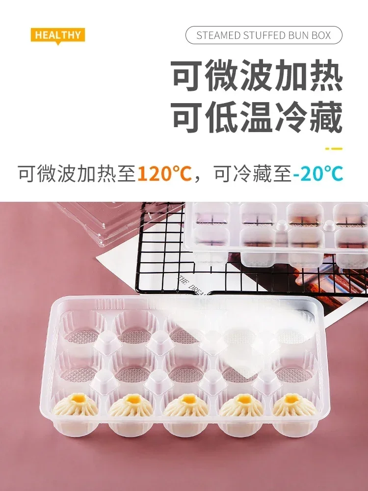 50pcs Disposable Wonton Packing Box Thickening Separate High Temperature Dumplings Pack Box Freezing Take-out Food Storage Boxes