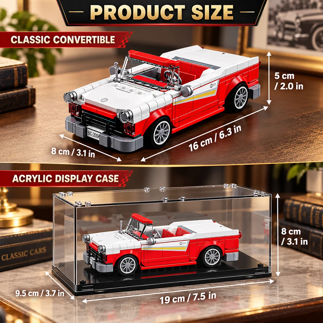 Car Building Blocks Toys Model Compatible Others Bricks Sets With Transparent Display Box Desk Ornament Gifts 311PCS
