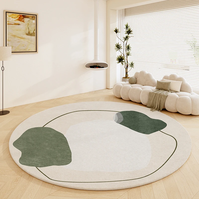 

Round Rug – Thick Anti-Slip Abstract Carpet for Bedroom, Living Room & Cloakroom Light Luxury Decor