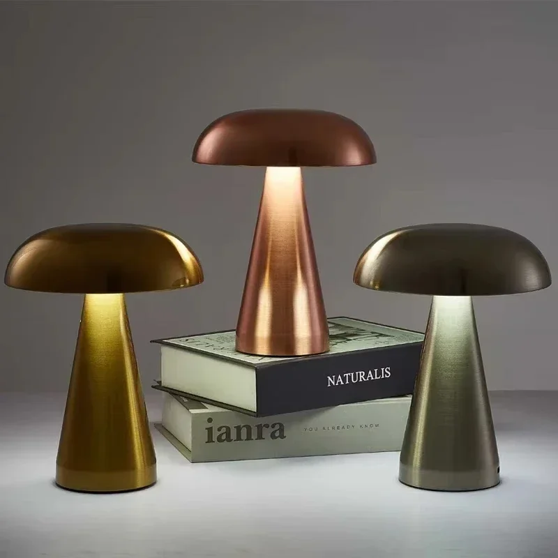 LED Table Lamps Touch Dimming USB Rechargeable for Bar Hotel Restaurant Bedside Decor Bedroom Nightlights Mushroom Lampara Gift