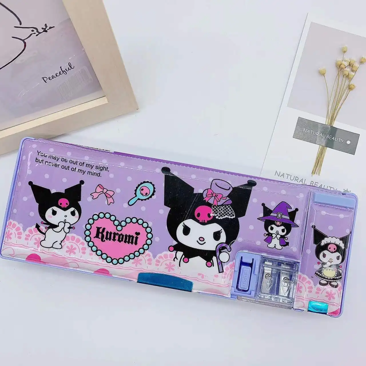 Imagem -05 - Capa Dupla Face para Estudantes Sanrio Melody Kuromi Olá Kitty Cinnamoroll Caixa de Papelaria Pochacco