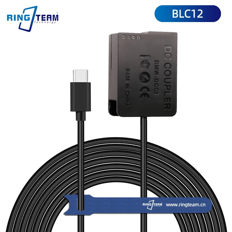 

USB-C BLC12 Dummy Battery DMW-DCC8 DC Coupler PD Type C Interface Cable for GX8 FZ200 G7 G6 G5 GH2 G80 G85 Camera