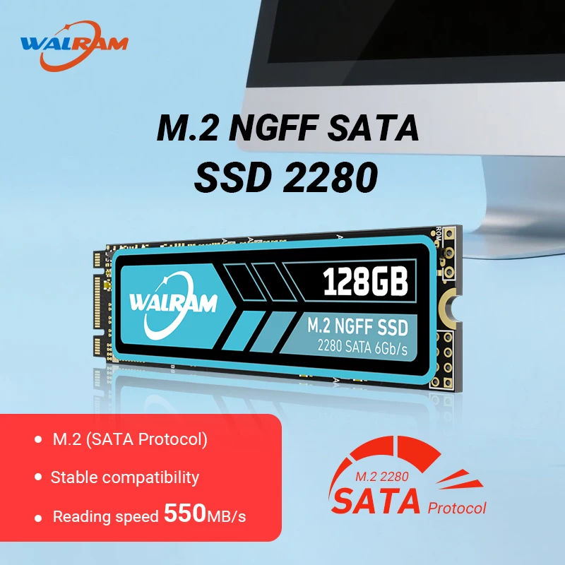 

WALRAM 512 ГБ SSD 1 ТБ M.2 NGFF 2280 SATA SSD 1 ТБ 128 ГБ 256 ГБ M2 NGFF Внутренний твердотельный накопитель для ноутбука 256 512 ГБ для настольного ПК