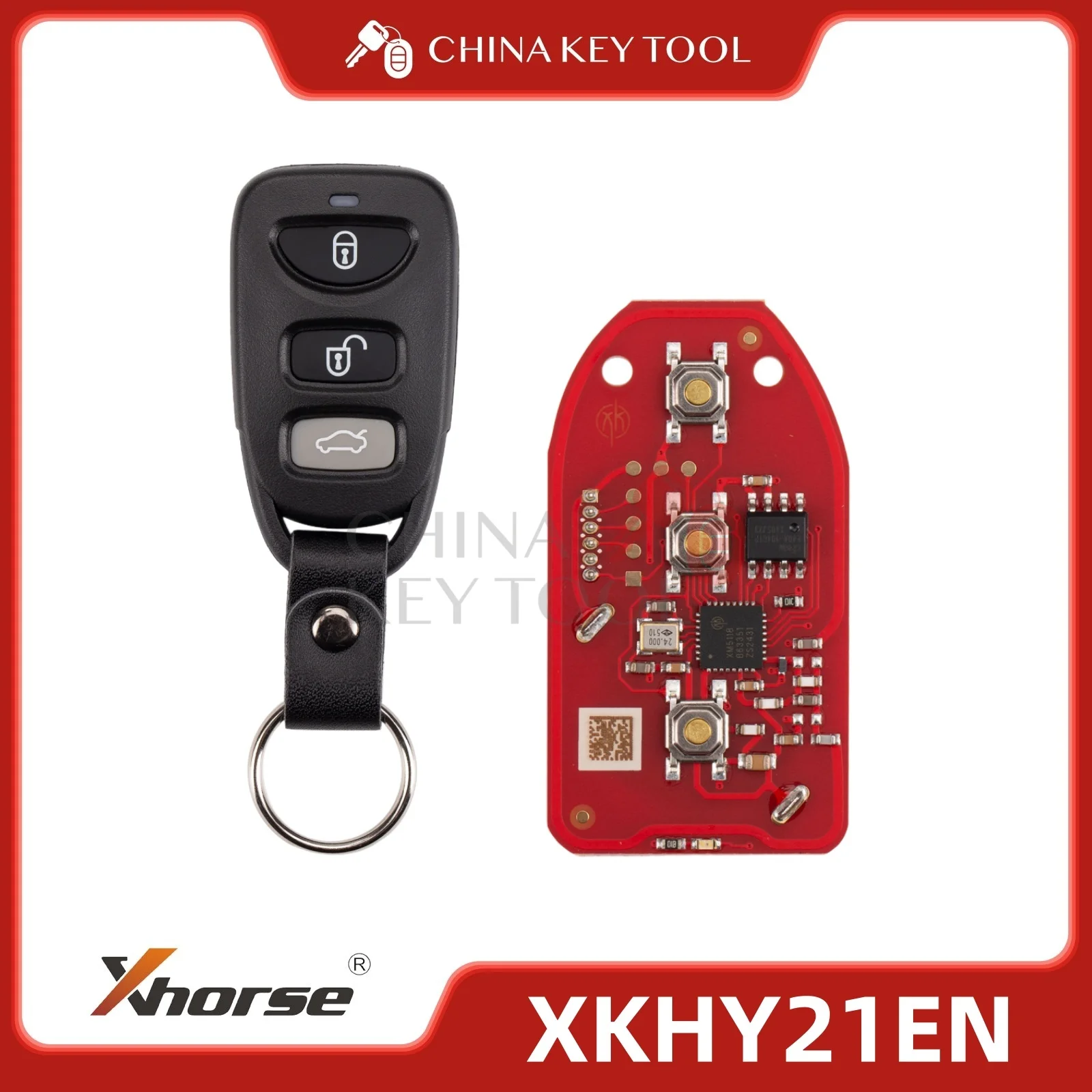 Xhorse XKHY21EN Chiave telecomando a filo di seconda generazione 3 + 1 pulsanti per tipo Hyundai