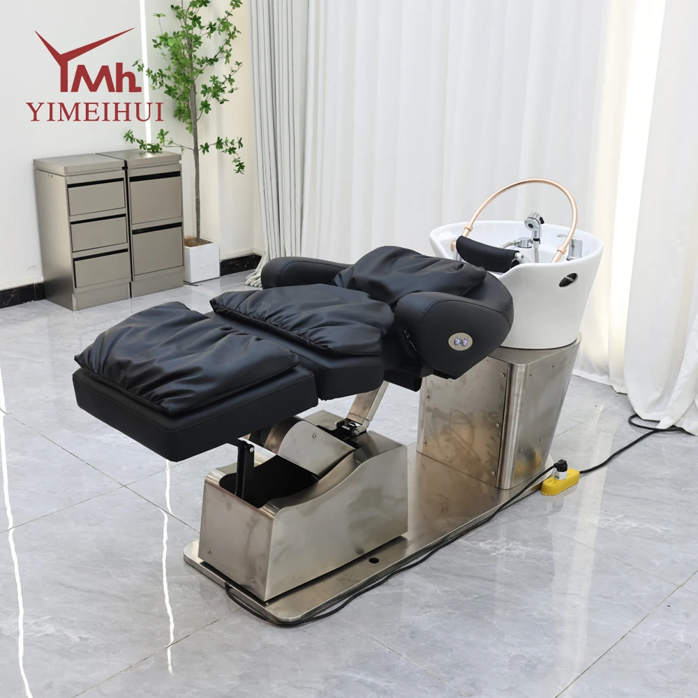 سرير تدليك لغسل الشعر، أثاث قابل للتعديل، كرسي شامبو مائل، سرير شامبو للتدليك الكهربائي المريح #2
