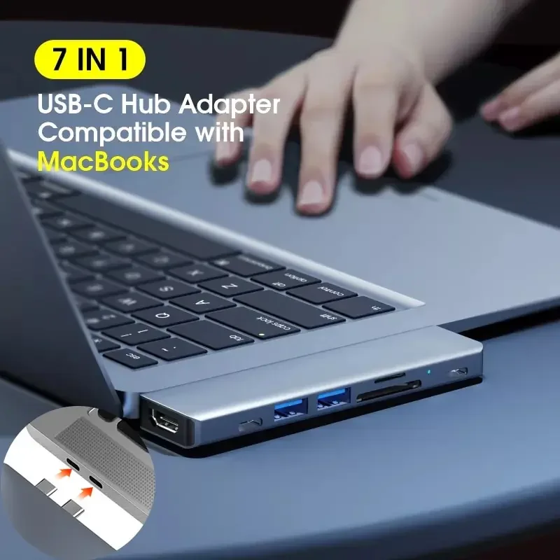 

USB 3.0 Type-C Hub To HDMI-compatible Adapter 4K USB C Docking Station with Hub 3.0 TF SD Reader Slot PD for MacBook Pro/Air 20