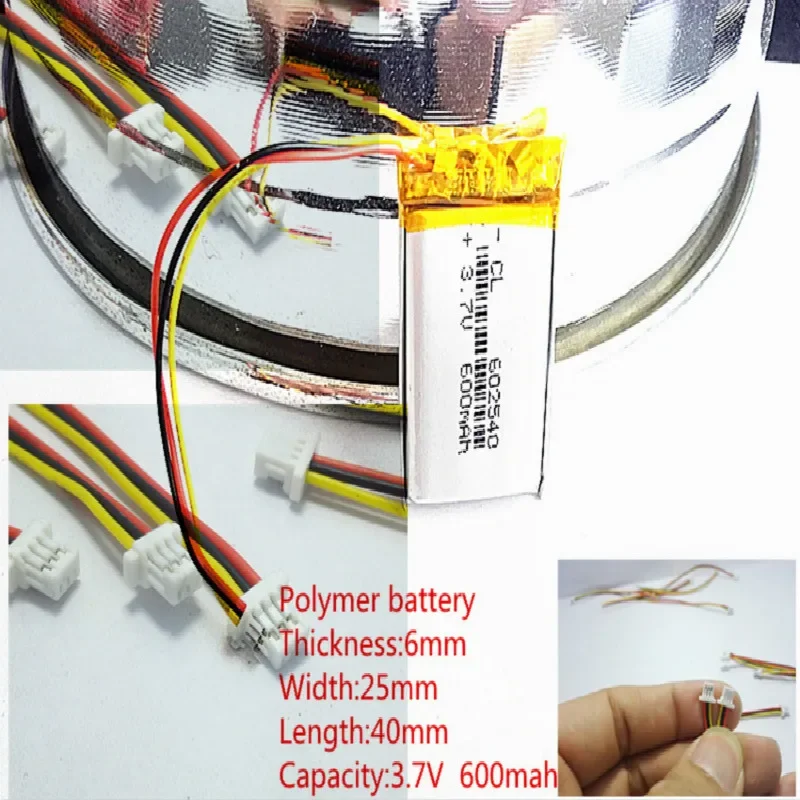 602540 3.7V 600mAh Rechargeable li-Polymer Li-ion Battery For 358 388 portable set-top box DVR MP3 toys