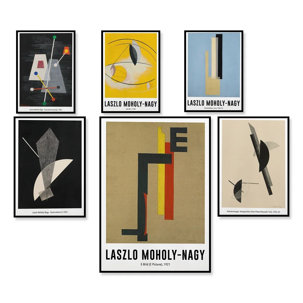 Laszlo Moholy-Nagy: truncated pyramid, construction, E-Bild (E Photo) exhibition print, decorative canvas print poster