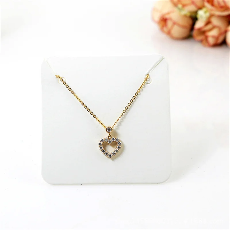 5*5cm 100pcs/lot Necklace Display Card Simple Modern Pure Color Jewelry Necklace Card Custom Logo Eco-friendly Showcase Cards