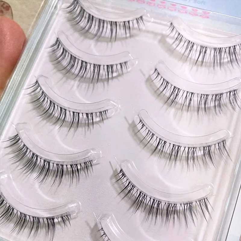 New Natural Japanese Air False Eyelash Transparent Stem Winged Eyelash Little Demon Simulate Fairy Eye Lash Beauty Makeup Tool