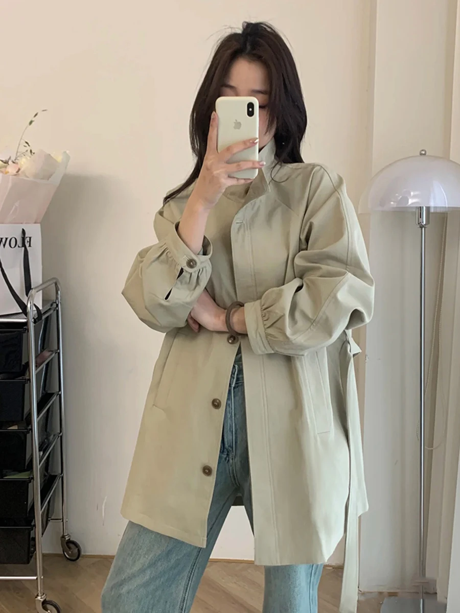 

Женская весенне-осенняя новая ветровка в Корейском стиле с воротником-стойкой, верхняя одежда E12601