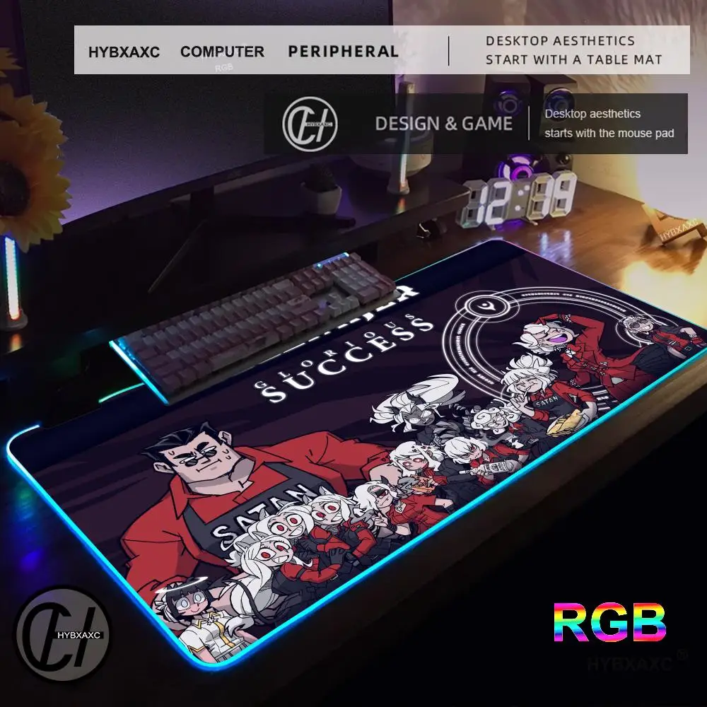 XXL Mouse Pad RGB Helltaker Gaming Mats Mousepad Gamer PC Desk Accessories Office Pc Setup Accessories Computer Table Mats Large