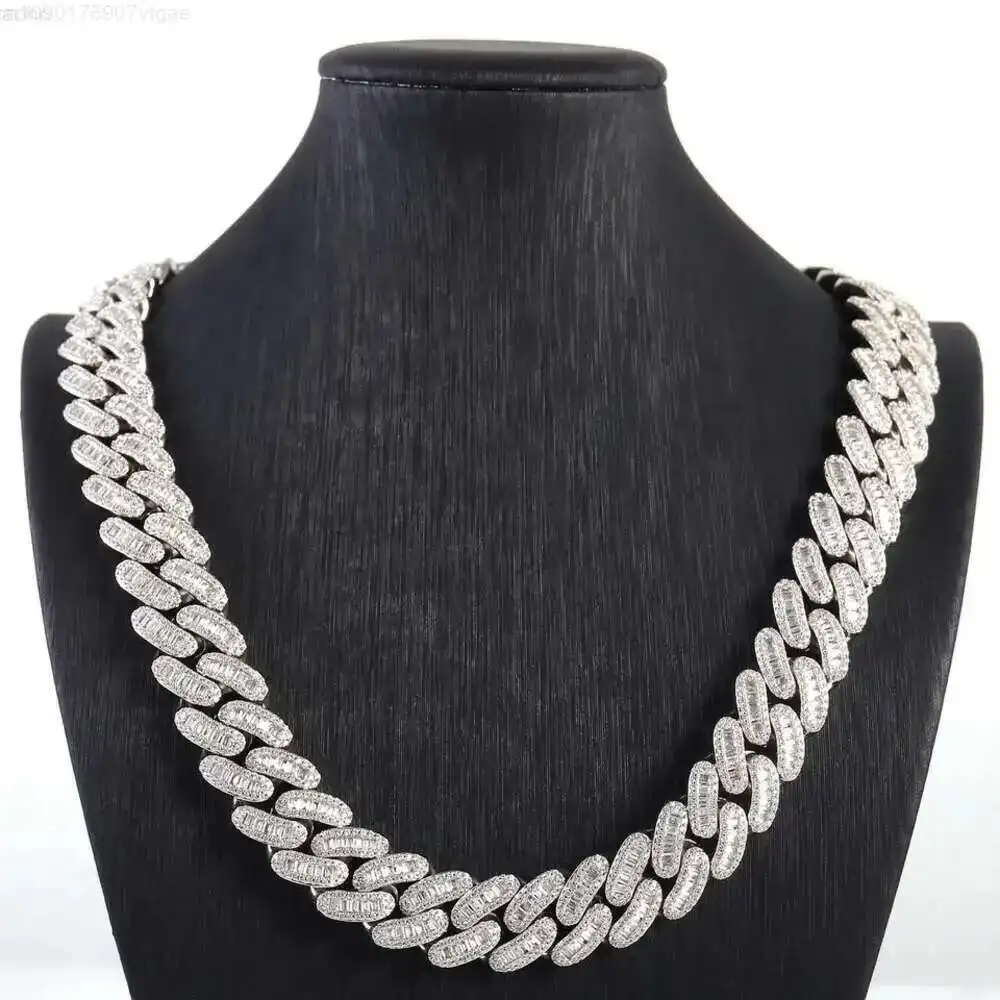 

Factory Fashion Jewelry 18k Silver Plated Stainless Steel Jewelry Charm Personalized 18mm Hip Hop Custom Cuban Chain for Men