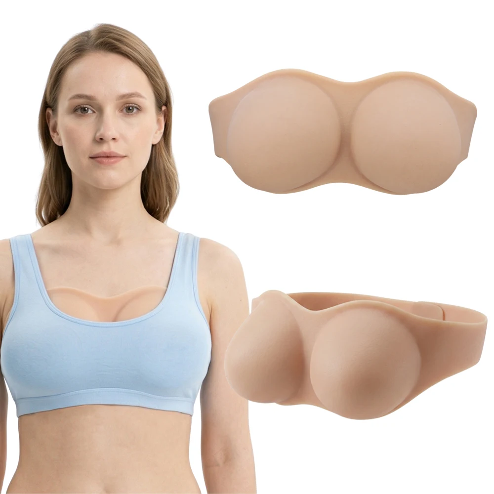 Tube Top Silicone Breast Forms C D Cup No Nipple Fake Boobs Prosthesis for Women Men Crossdresser Drag Queen Evening Gown