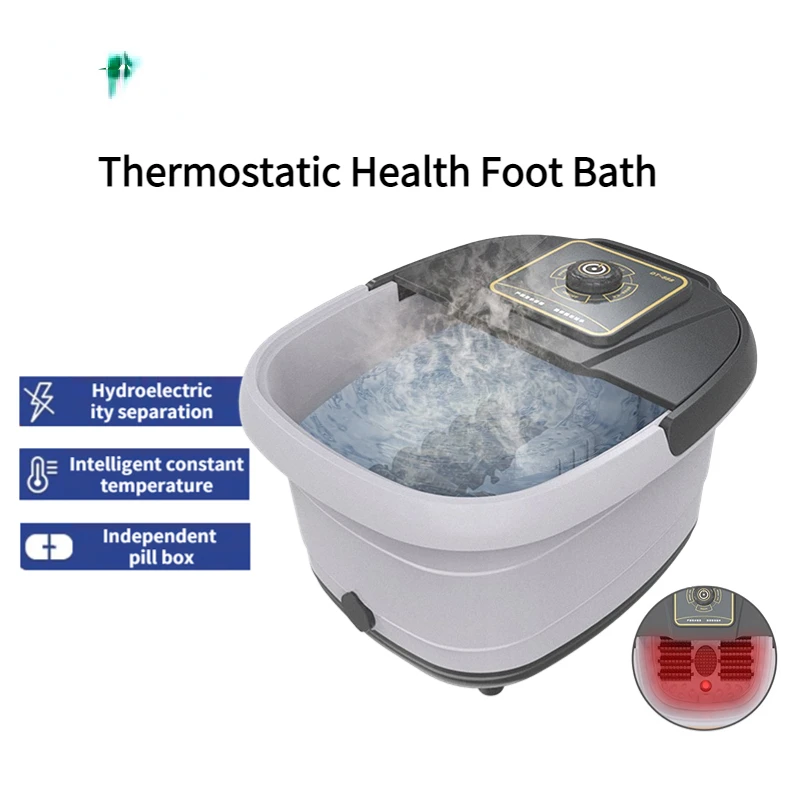 JKR Foot Spa Bath Massage Machine 12 Roller Heated Feet Washing Tub Relieve Fatigue Constant Temperature Foot Care For Home Gift