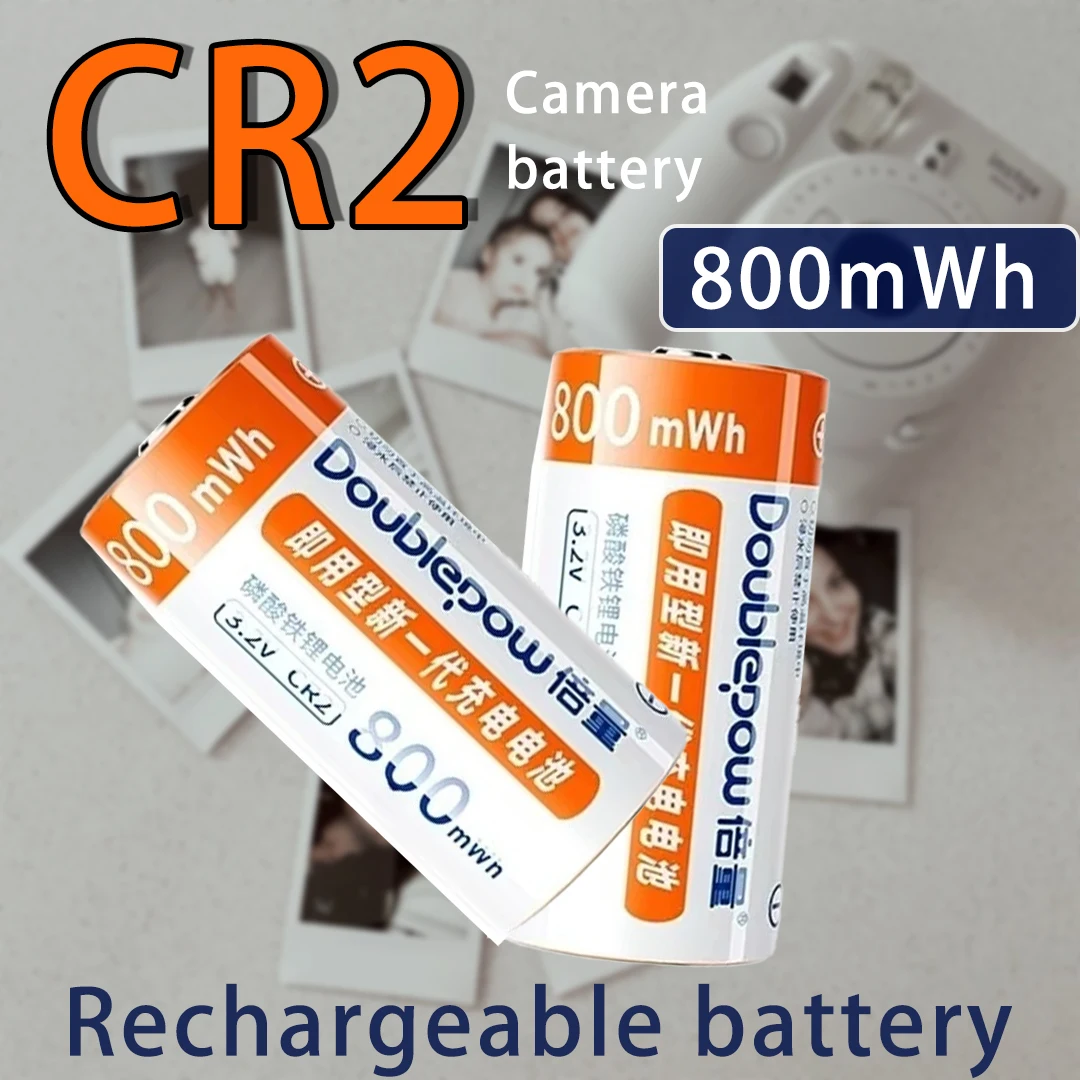 CR2 800mWh LiFePo4 Battery 3.2V Rechargeable Battery for Camera Wireless Doorbells Smoke Alarm Cam Gps Tracker Walkie Talkie