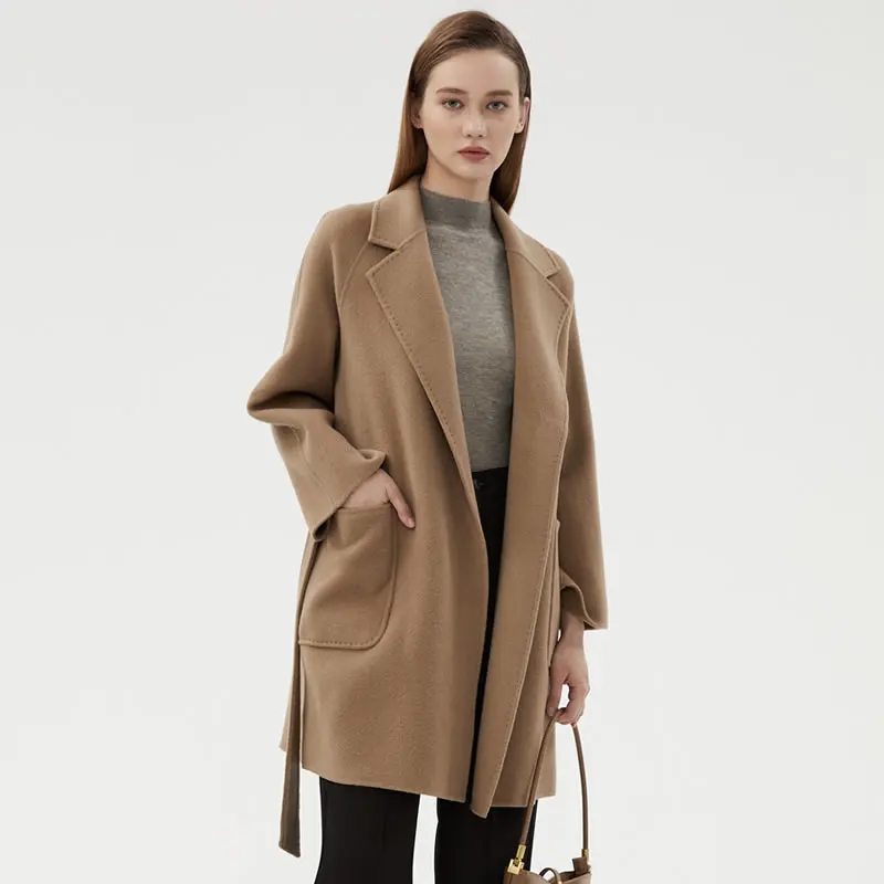 New Women's Cashmere Double sided Medium length Coat Classic, Versatile, Multi functional and Fashionable Suitable for Business