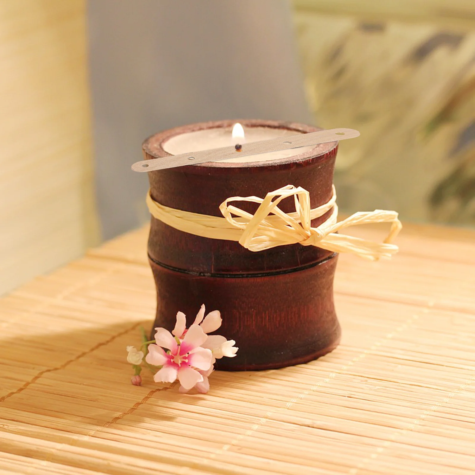 

50Pcs Wooden Wick Holders for Making Five Holes Centering Device DIY Scented Craft Supply Tool Sucker Sticks