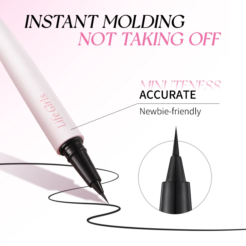 Life Girls Ultrafijne zwarte eyeliner Langdurige gladde make-up Bestand tegen vlekken Vloeibare eyeliner-pen voor beginners