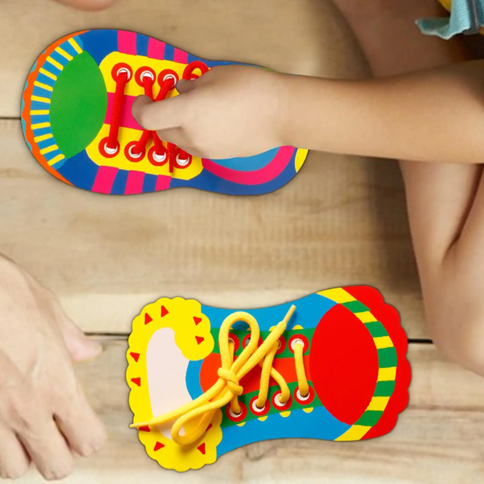 Children Shoe Tying Practice Kids Learn To Tie Shoe Laces Early education shoe-tying toy Kids Life Skills (random style)