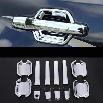 4 or 8 or 12 Pieces Car Door Outside Handles for Pajero V70 V90 V80 V60 Chrome for Montero V97 V73 V87 Door Bowls Carbon Sticker