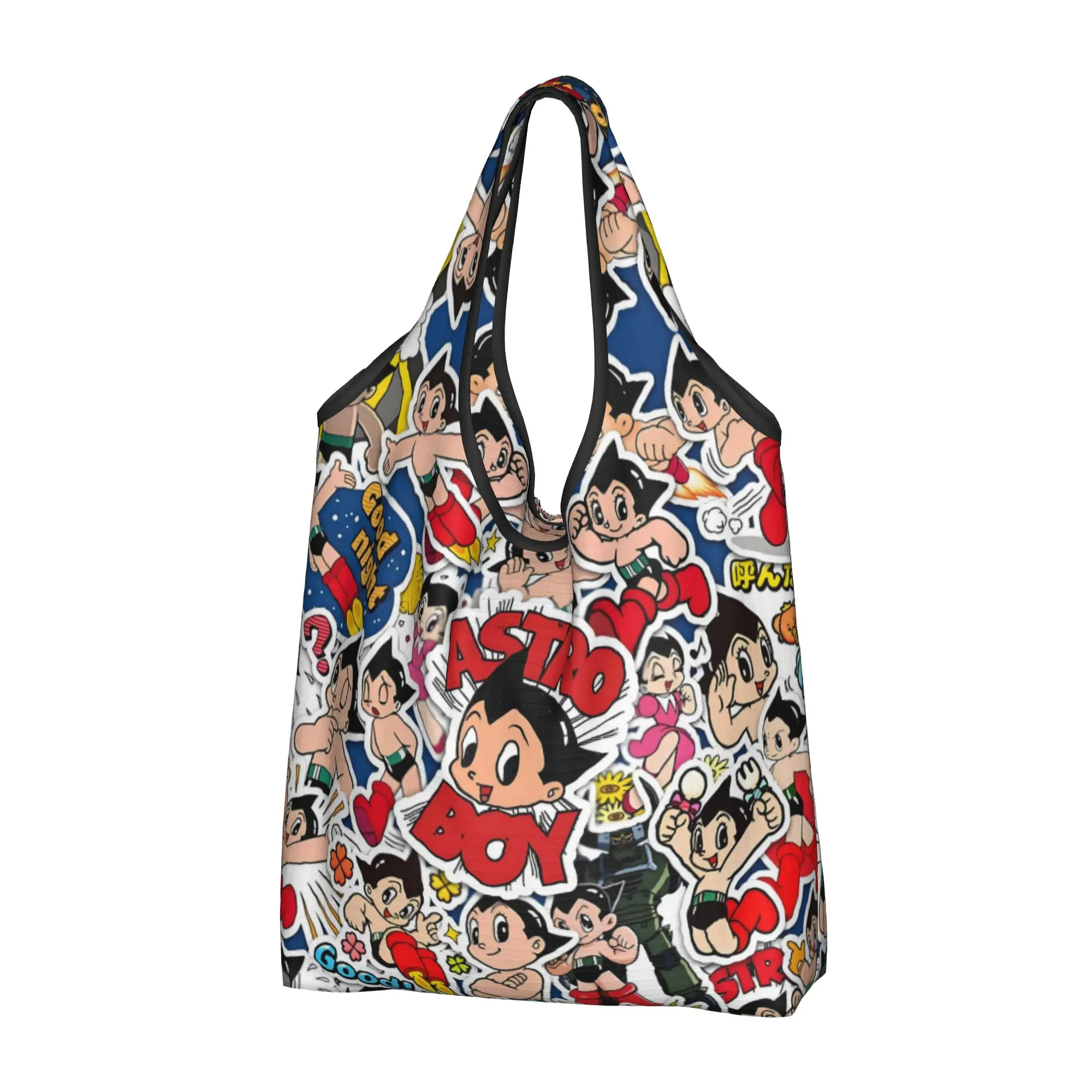 Funny Printed Japan Manga Astro Boy  Tote Shopping Bag Portable Shopper Shoulder Anime Cartoon  Handbag