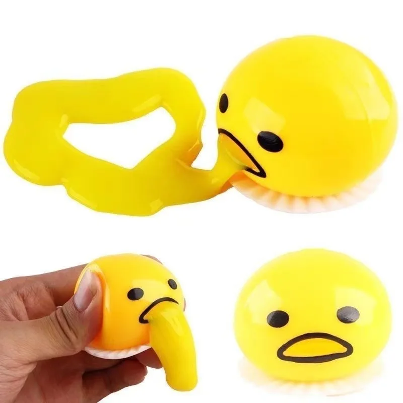 Squishy Puking Egg Yolk with Hole and Yellow Slime Stress Ball Kids Toys Adult Relieve Anxiety Office Bachelor Party Favor Gift