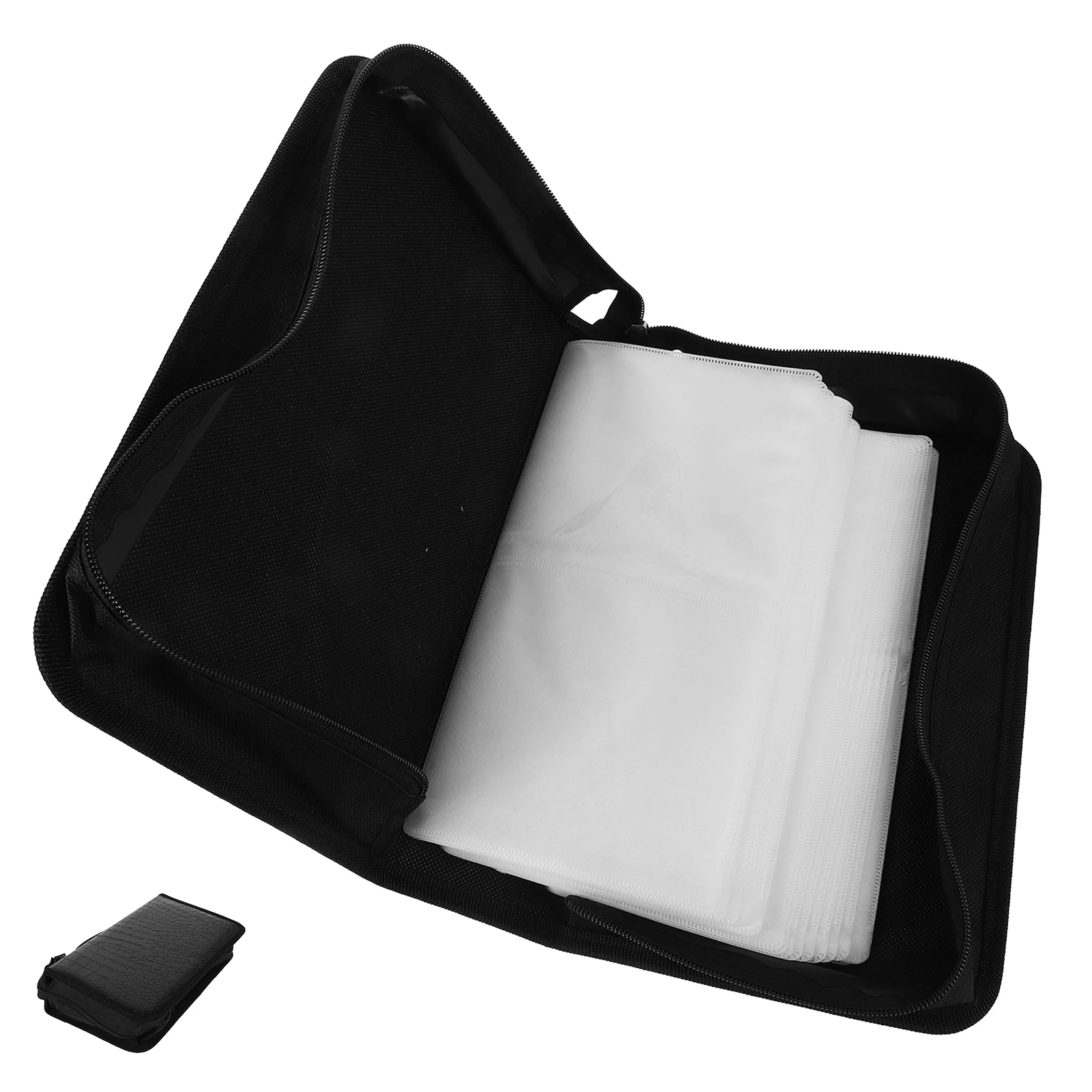 

128-Piece Disc Storage Bag Portable Cd Dvd Holder PU Pouch for Car Home Use Large Capacity Organized Dividers