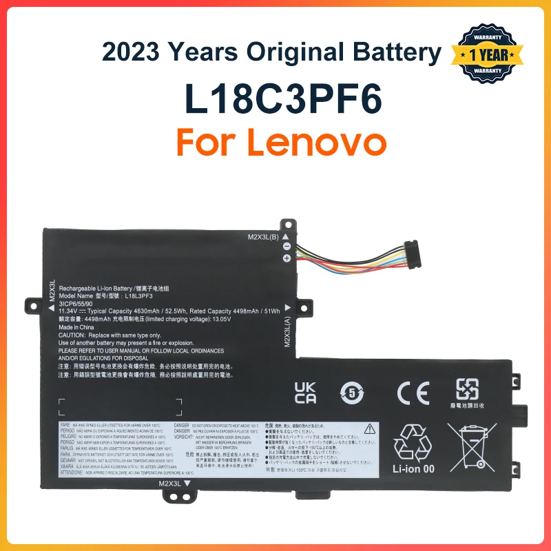 

L18C3PF6 L18L3PF3 L18C3PF7 Laptop Battery For Lenovo Ideapad S340-14 S340-15IWL Xiao Xin 14-2019 15-2019 L18M3PF6 35WH