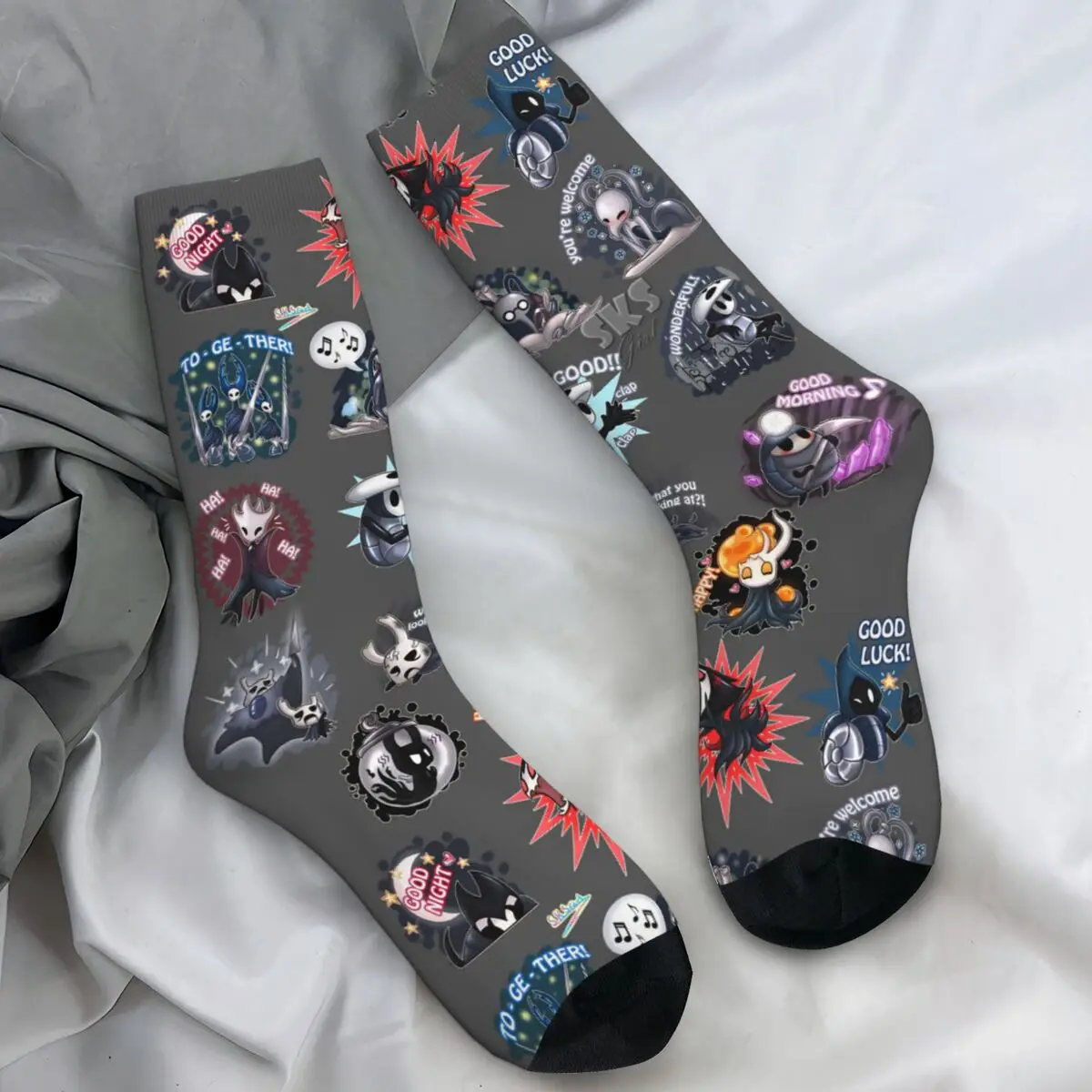 

Носки Hollow Knight с героями мультфильмов «Рыцарь и шершень», модные чулки, мягкие носки для пары, осенние противоскользящие носки с принтом