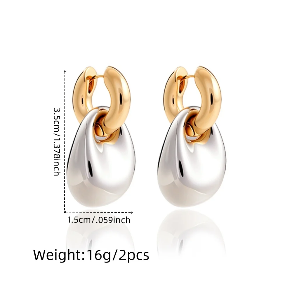 

LESHORE Double Color Light Face Women's Earrings Simple Fashion Retro Versatile Earrings Free Shipping