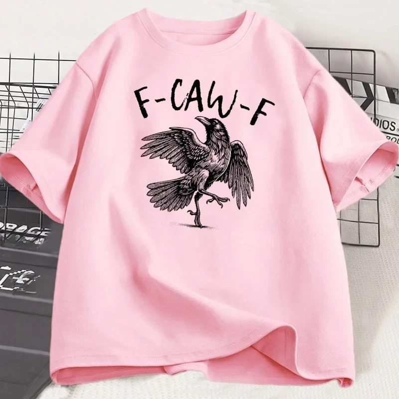 เสื้อยืดลายอีกาตลก เสื้อยืดคนรักอีกาดำ เสื้อยืดแขนสั้นสไตล์โกธิค เสื้อยืดแฟชั่นลายกราฟิก เสื้อยืดผู้หญิง เสื้อผ้าสตรีทแวร์ Y2K