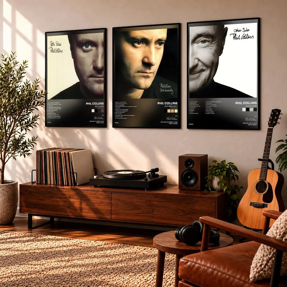 Classic Singer P-Phil Collins Poster Wall Art Stickers Print for Bedroom Living Room Dorm Modern Decor Gift