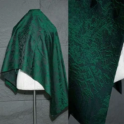 Retro Green Three-dimensional Texture Jacquard Fabric Creative Dark Embossed Top Pants Clothing Designer Fabric
