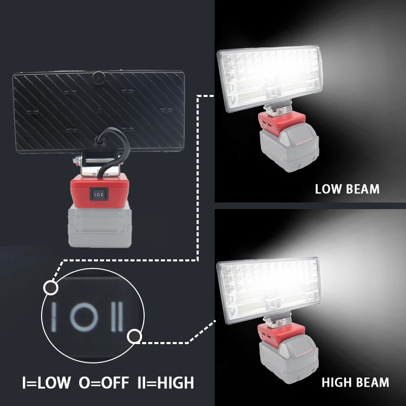 (Without Batteries)Flood Work Light 84LED 5000LM for Milwaukee LED 18V/20V m18 Lithium Battery Light with Low Voltage Protection