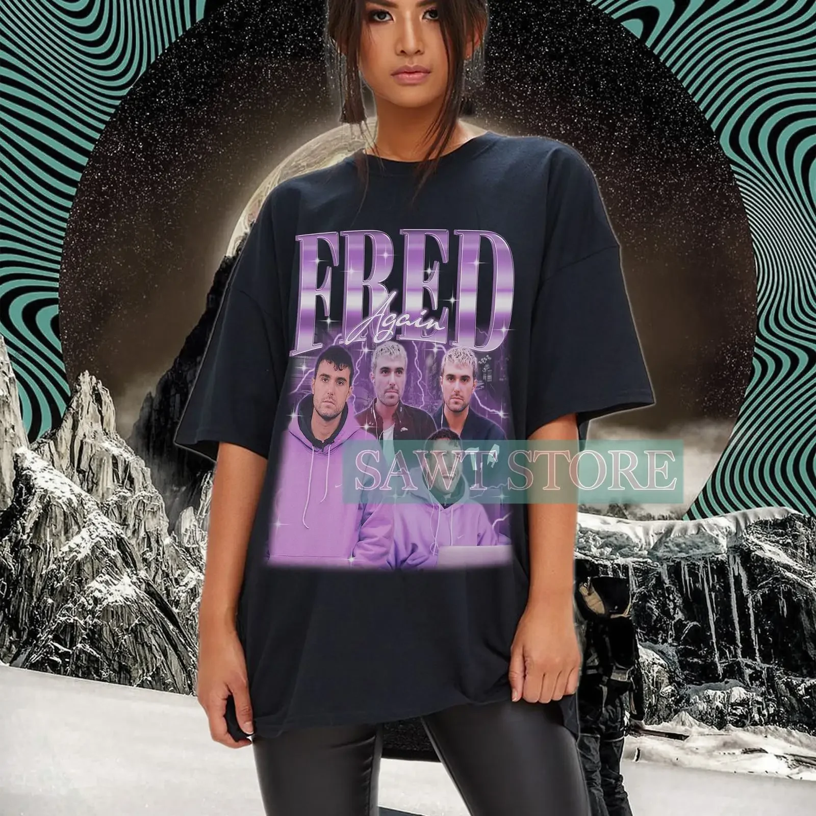 Vintage Fred Again Bootleg T Shirt Retro 90s Tour Merch Casual  Fan  vintage Washed graphic Slightly Top For Everyday Wear