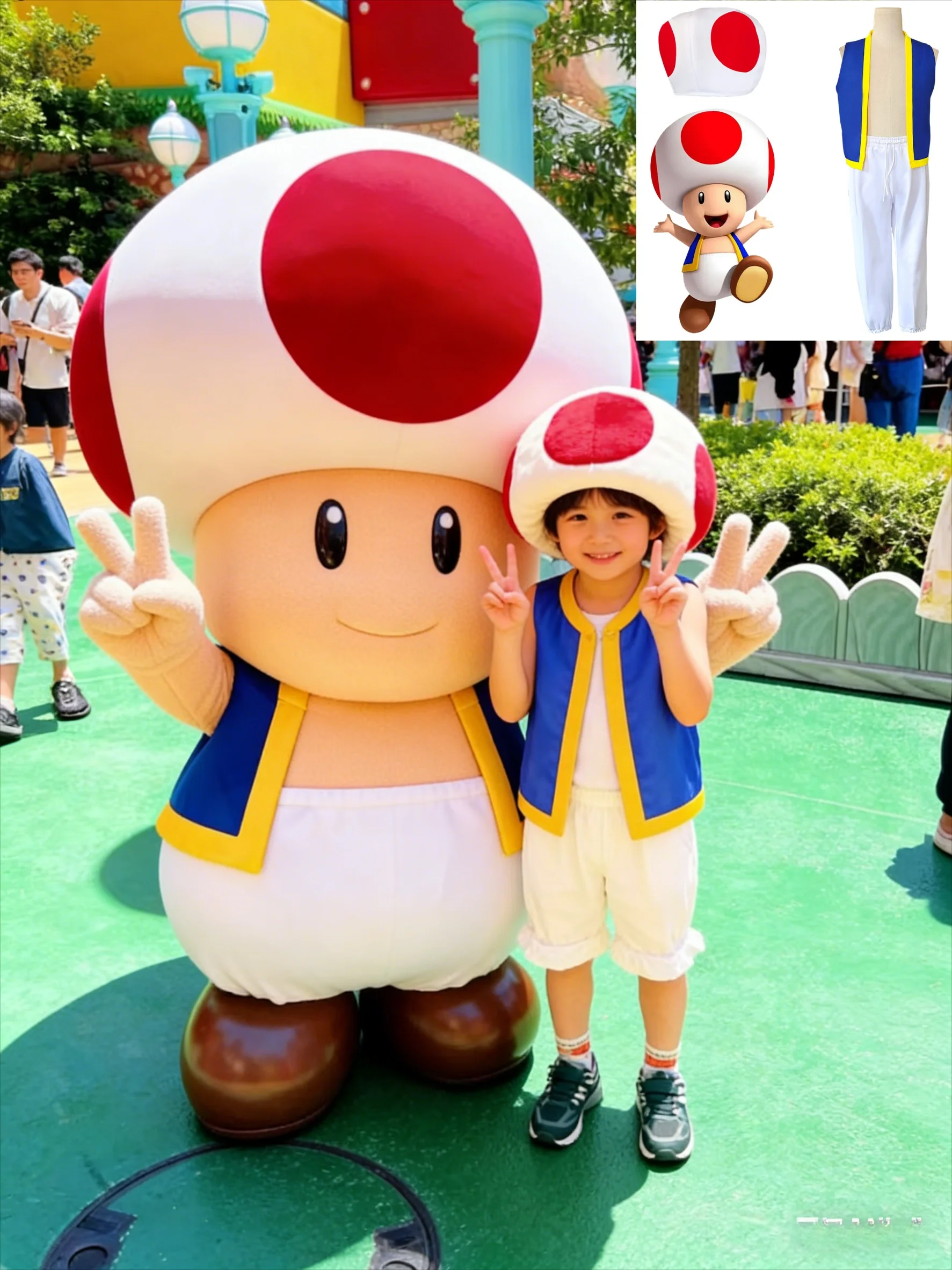 

Super Brothers マリォ Cosplay Costumes Halloween Toad Role Playing Performance Outfit Christmas and New Year's Role Play costume